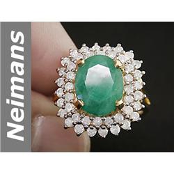 6.57 ct Emerald & Diamond Ring 9kt Gold
