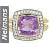 Image 1 : 4.10 ct Amethyst & Diamond Ring 14kt Gold