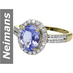 2.49 ct Tanzanite & Diamond Ring 14kt Gold