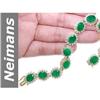 Image 1 : 23.4 ct Emerald & Diamond Bracelet 14kt Gold