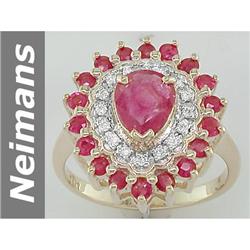 2.53 ct Ruby & Diamond Ring 14kt Gold