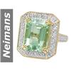 Image 1 : 7.67 ct Green Amethyst & Diamond Ring 14kt Gold