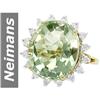 Image 1 : 13.01 ct Green Amethyst & Diamond Ring 14kt Gold