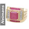 Image 1 : 3.75 ct Ruby & Diamond Gents Ring 14kt Gold