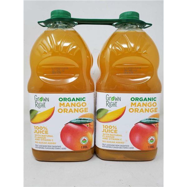 Grown Right Organic Mango Orange Juice (2 x 1.89L)