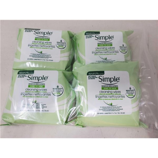 Simple Makeup Cleansing Wipes (4 x 25)