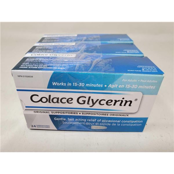 Colace Glycerin Original Suppositories (3 x 24)