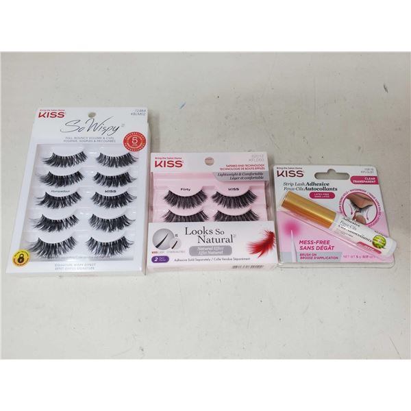 Kiss Strip Adhesive Eyelashes and Lash Glue