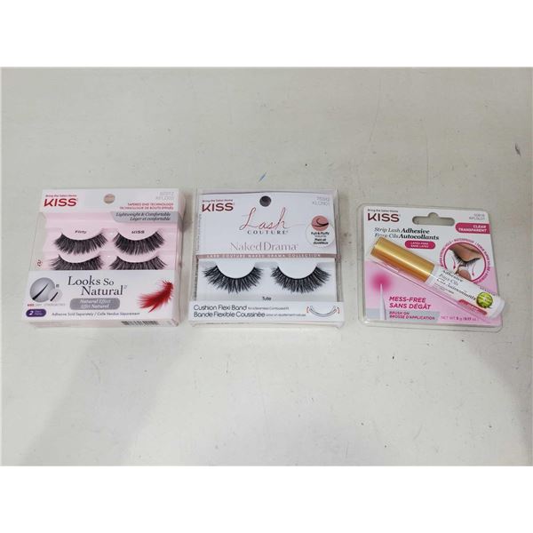 Kiss Strip Adhesive Eyelashes and Lash Glue