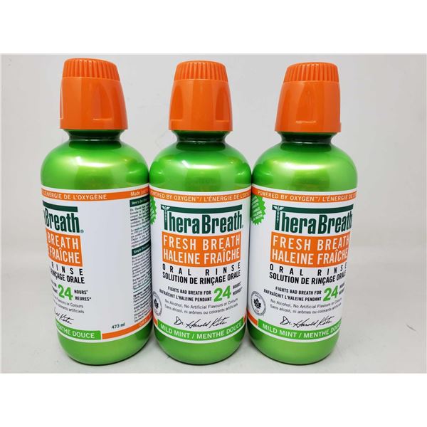 Thera Breath Fresh Breath Oral Rinse-Mild Mint (3 x 473ml)