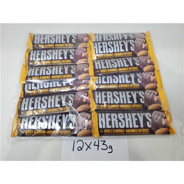 Hershey's Whole Almonds Chocolate Bars (12 x 43g)