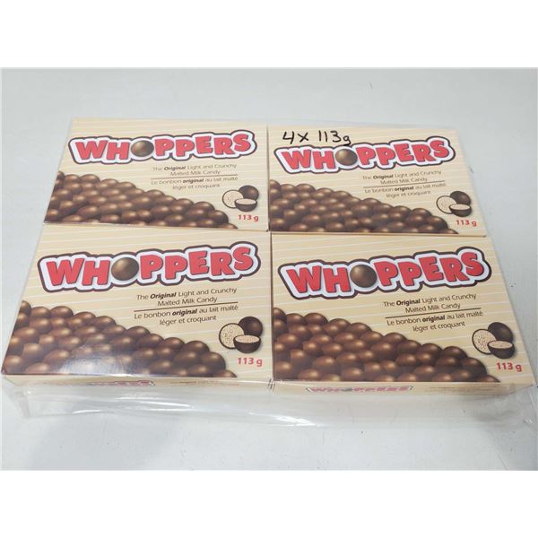 Whoppers Original Light and Crunchy Malted Milk Candy (4 x 113g)