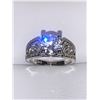Image 2 : Ladies Brilliant Cut 1.0 carat solitaire Silver .925 Engagement wedding ring with side stones - NEW 