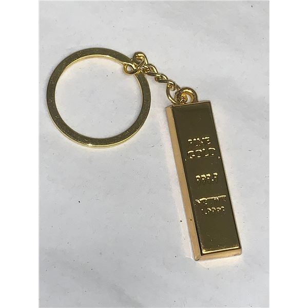 Fine 999.9 Pure Bullion Style Bar Keychain NEW