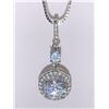 Image 2 : Round Cut 1.0 Carat Solitaire cluster Pendant and Chain Set NEW