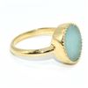 Image 2 : Gold plated Silver Chalcedony(2.75ct) Gold Rhodium Plated Ring (~weight 3g) NEW size 7