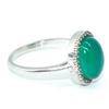 Image 2 : Silver Green Onyx Stone(3.6ct) Rhodium Plated Ring (~weight 3.65g) NEW size 7