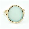 Image 1 : Gold electro plated on Silver Chalcedony(4.5ct) Gold Rhodium Plated Ring (~weight 5.35g) NEW size 6.