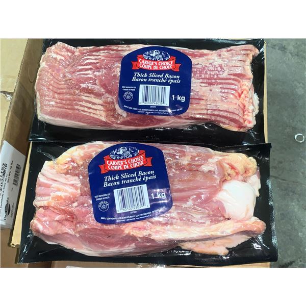 Maple Leafs Carvers Choice Thick Sliced Bacon Lot of 2 x 1KG