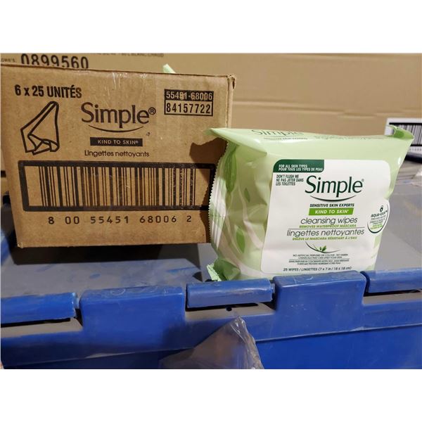 Simple Cleansing Wipes for Sensitive Skin - 6X24 wipes