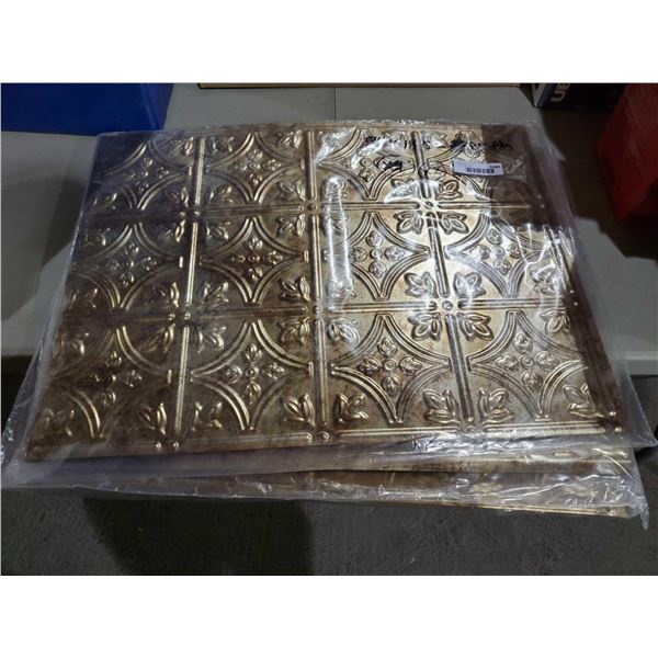 *NEW* - Metal Mosaic Plastic Wall Tiles : Cracked Copper 3 Packs of 5 tiles 24X18.5"