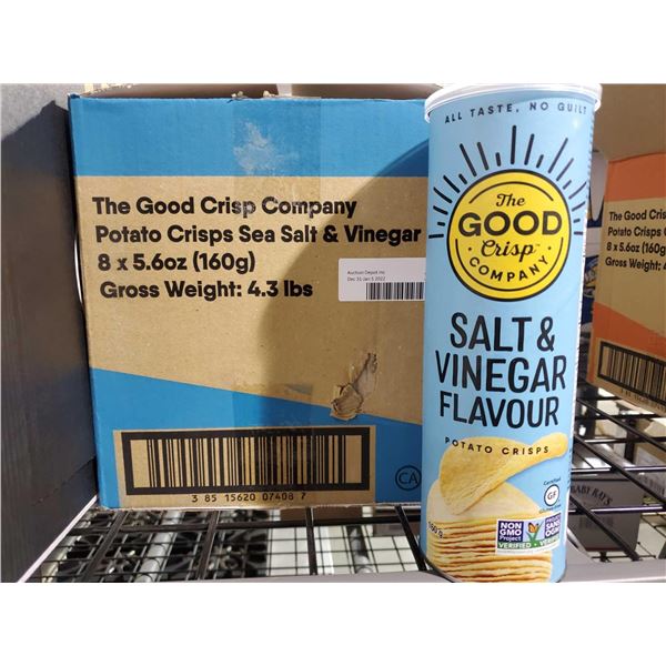 The Good Crisp Company Salt & Vinegar Potato Chips 8x5.6oz