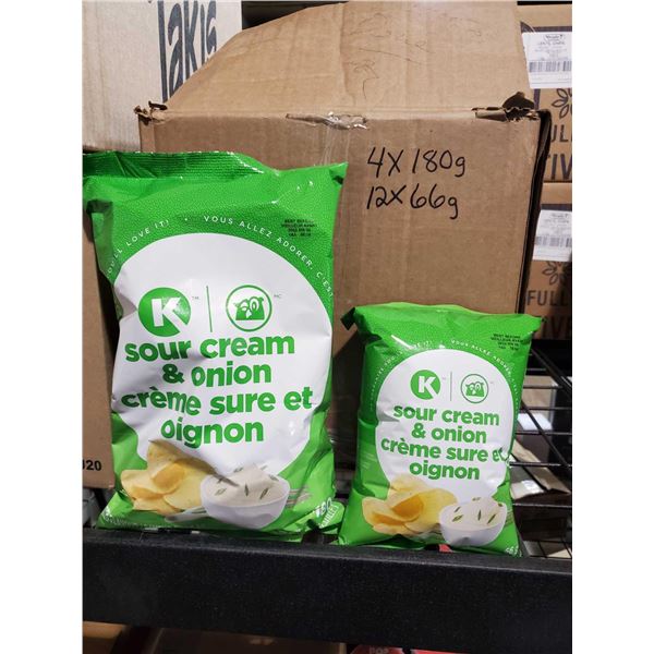 Circle K Sour Cream & Onion Potato Chips 4X180g + 12X66g