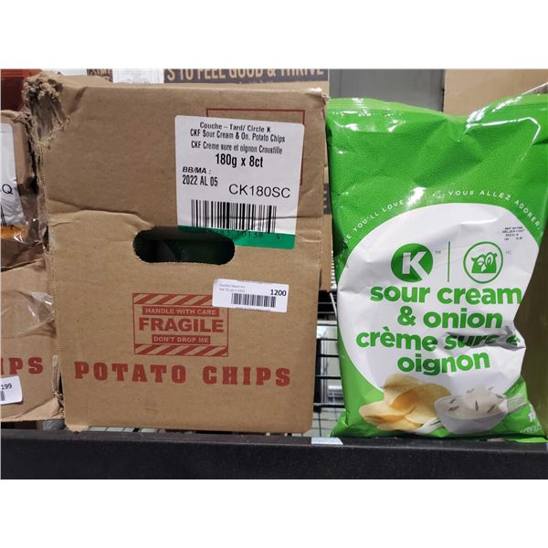 Circle K Sour Cream & Onion Potato Chips 8X180g