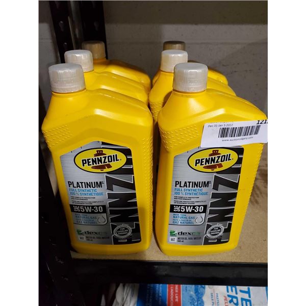 Pennzoil Platinum Full Synthetic 5W30 Motor Oil 6X946ml