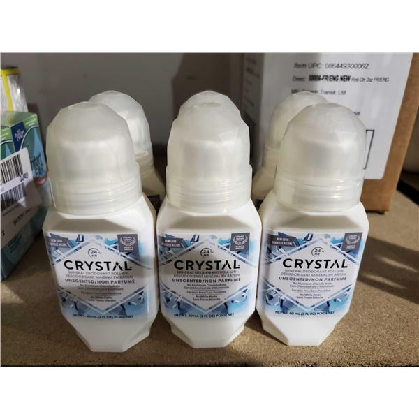 Crystal Mineral Roll On Deodorant 6X 60ml