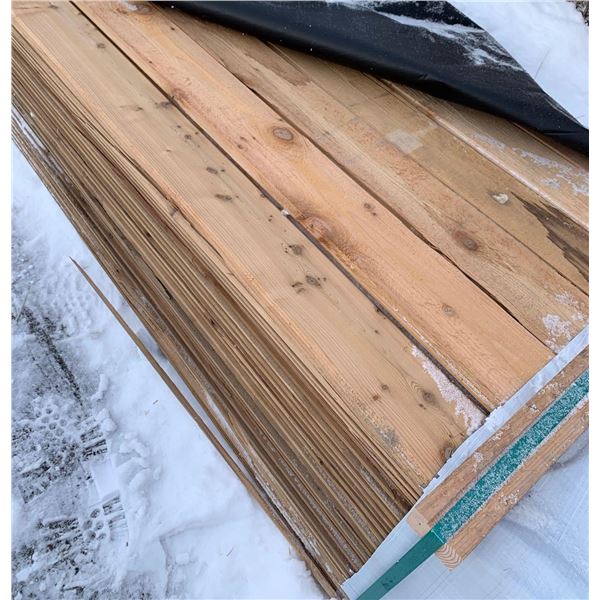 Lot of 6 - Western Red Cedar 1" x 6" x 8' Tounge & Groove Boards