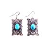 Image 1 : Navajo Sterling Silver & Turquoise Signed Earrings