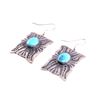 Image 3 : Navajo Sterling Silver & Turquoise Signed Earrings