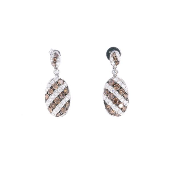 Vintage Estate 2.73 ct Diamond 14K Dangle Earrings