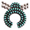 Image 8 : Navajo Petite Point Turquoise Squash Blossom 1940-