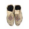 Image 4 : Cheyenne Beaded Hide Hard Sole Moccasins c. 1880