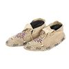 Image 5 : Cheyenne Beaded Hide Hard Sole Moccasins c. 1880