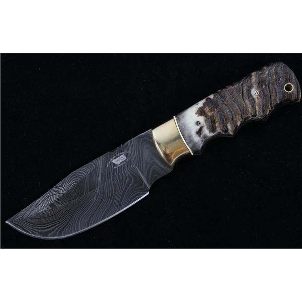 M.T. Knives of Bozeman Rams Horn Damascus Knife