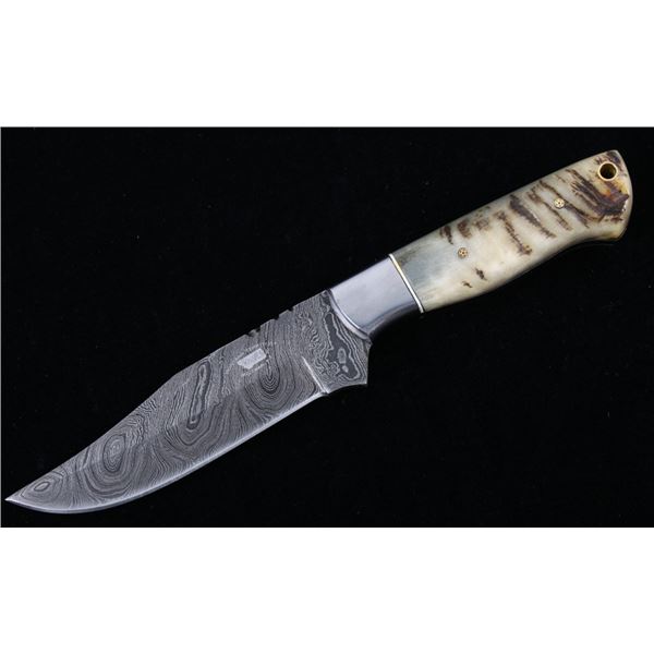 Rocky Mountain Rams Horn Damascus Bozeman Knife
