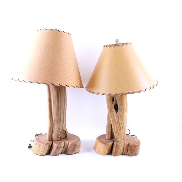 Rustic Alligator Juniper Table Lamps