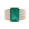 Image 1 : Excellent Emerald Diamond & 18k Yellow Gold Ring