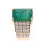 Image 4 : Excellent Emerald Diamond & 18k Yellow Gold Ring