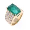 Image 5 : Excellent Emerald Diamond & 18k Yellow Gold Ring