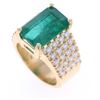 Image 6 : Excellent Emerald Diamond & 18k Yellow Gold Ring