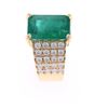 Image 7 : Excellent Emerald Diamond & 18k Yellow Gold Ring