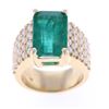 Image 9 : Excellent Emerald Diamond & 18k Yellow Gold Ring
