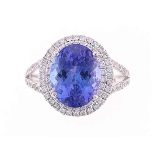 Pristine 5.04ct Tanzanite Diamond & Platinum Ring