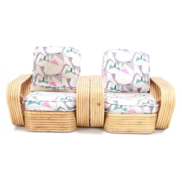 Original Paul Frankel Pretzel Rattan Armrests 1960