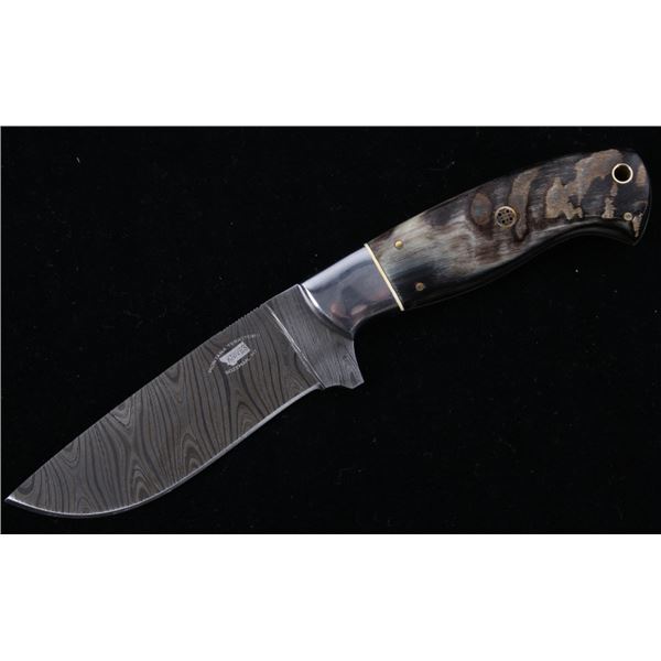 M.T. Knives of Bozeman Rams Horn Damascus Knife