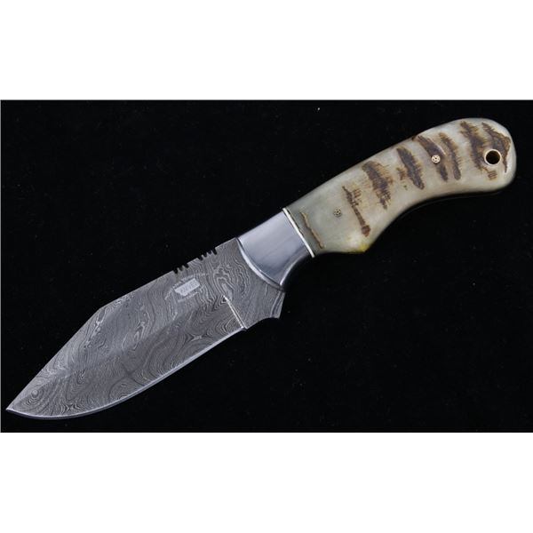 M.T. Knives of Bozeman Rams Horn Damascus Knife